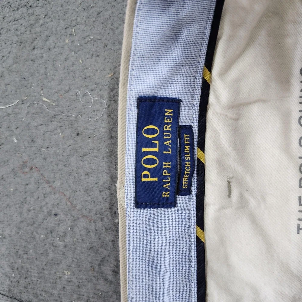 Polo Ralph Lauren Pants Mens 39x32 Beige Stretch Slim Fit Chino Straight Leg